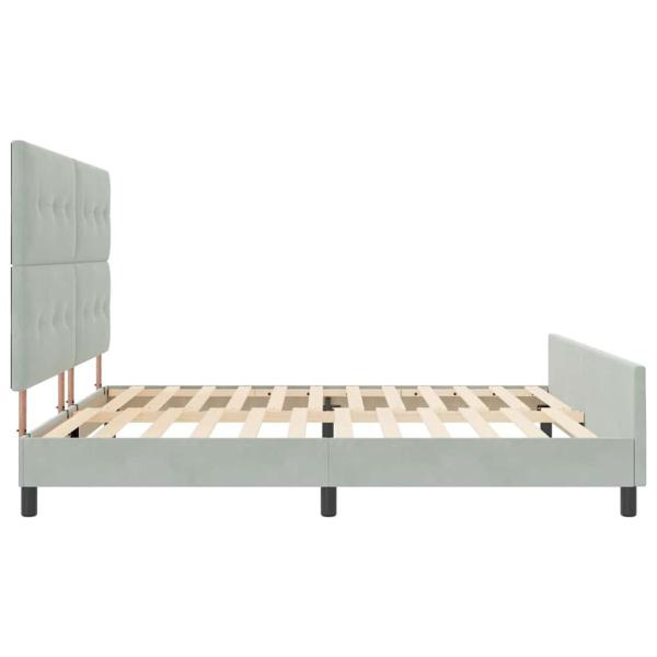 Bettgestell Hellgrau 200x200 cm Samt