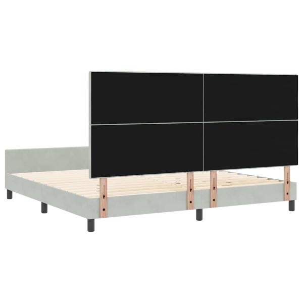 Bettgestell Hellgrau 200x200 cm Samt