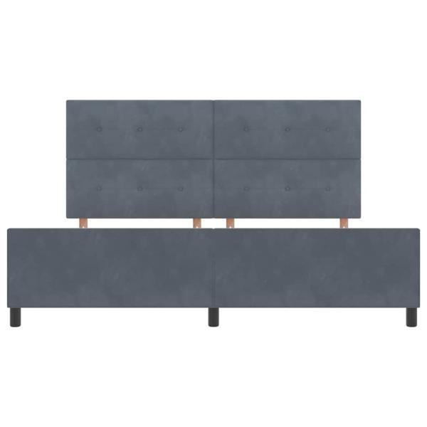 Boxspringbett mit Kopfteil Dunkelgrau 200 x 200 cm Samt