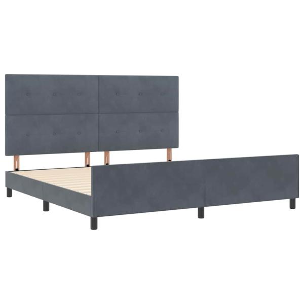 Bettgestell Dunkelgrau 200x200 cm Samt
