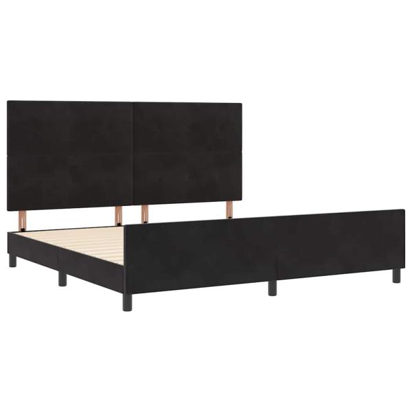 Boxspringbett mit Kopfteil Schwarz 200 x 200 cm Samt