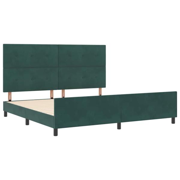 Boxspringbett mit Kopfteil Dunkelgrün 200 x 200 cm Samt