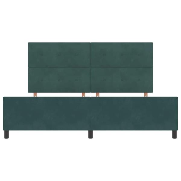 Boxspringbett mit Kopfteil Dunkelgrün 200 x 200 cm Samt