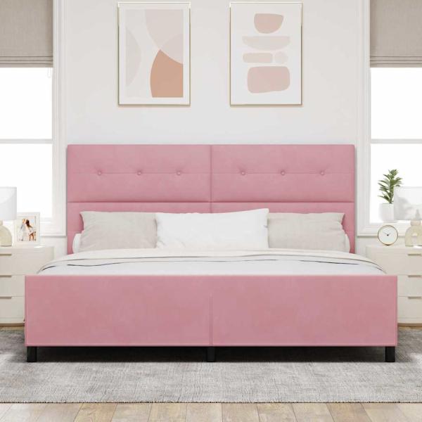 Bettgestell Rosa 200x200 cm Samt