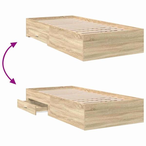 Bettgestell Sonoma Eiche 90x190 cm Spanplatte