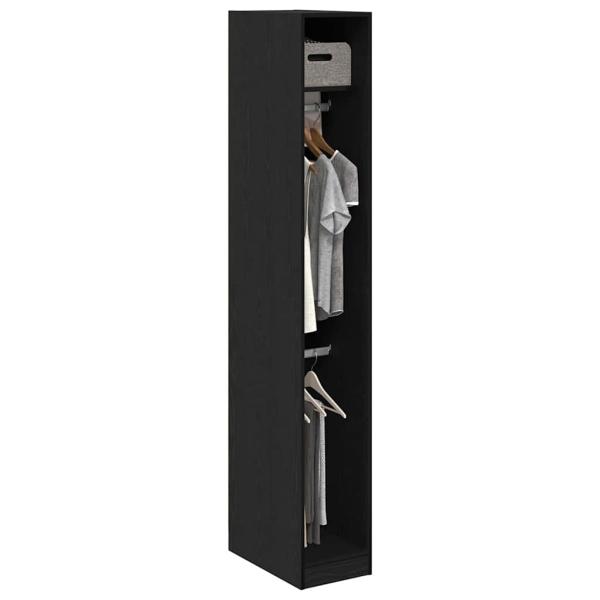 Kleiderschrank Schwarz Eiche 30x50x200 cm Ingenieurholz