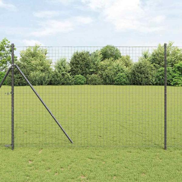 ARDEBO.de - Zaunpfosten 26 Stück Grau Ø32 mm 210 cm Verzinkter Stahl