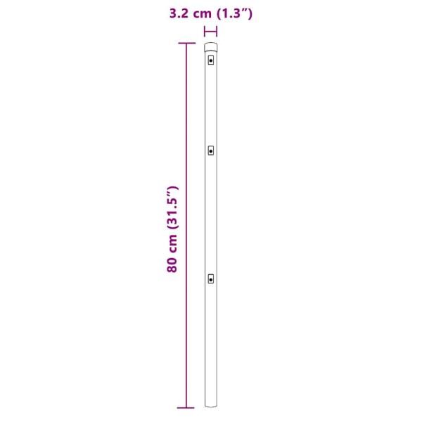 Zaunpfosten 26 Stück Ø32 mm 80 cm Galvanisiertes Stahl