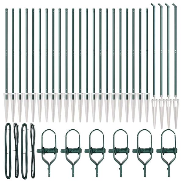 Zaunpfosten mit Spike 26 Stück Ø32 mm 160 cm Verzinkter Stahl
