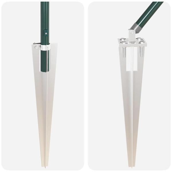 Zaunpfosten mit Spike 52 Stück Ø32 mm 170 cm Galvanisiertes Stahl