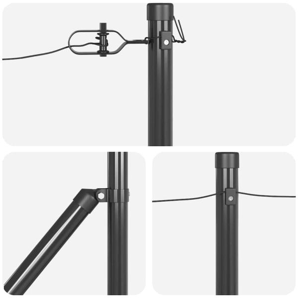 Zaunpfosten mit Spitze 26 Stück Ø32 mm 100 cm Verzinkter Stahl