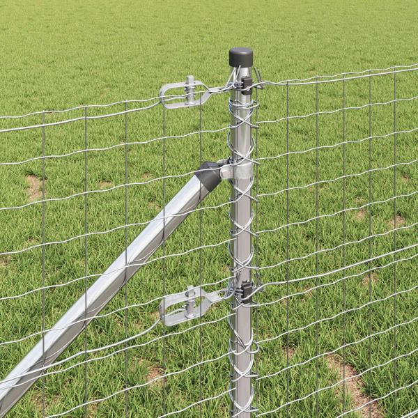 Zaunpfosten mit Spitze 52 Stück Ø32 mm 100 cm Galvanisiertes Stahl