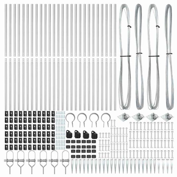 Zaunpfähle mit Spitze 26 Stück Ø32 mm 140 cm verzinkter Stahl