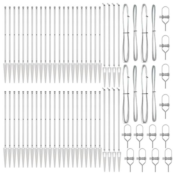 Zaunpfosten mit Spitze 52 Stück Ø32 mm 160 cm Verzinkter Stahl