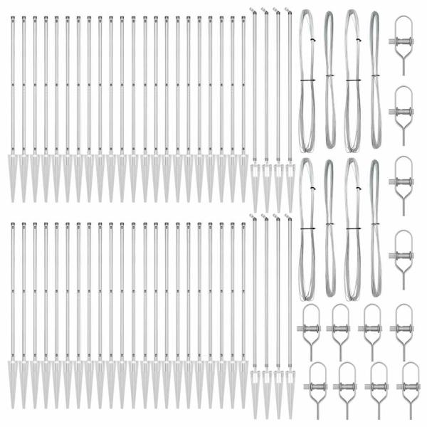 Zaunpfosten mit Spitze 52 Stück Ø32 mm 170 cm Galvanisiertes Stahl