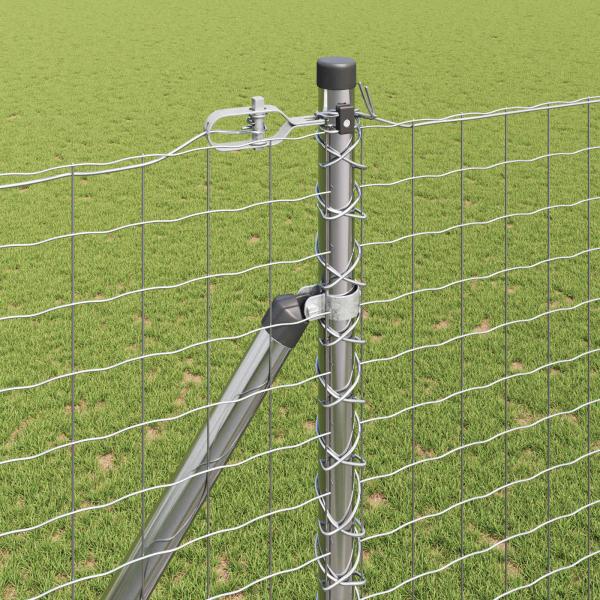 Zaunpfosten mit Spitze 52 Stück Ø32 mm 180 cm Verzinkter Stahl