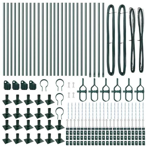Zaunpfosten Set aus 26 Grün Beton 3,2 x 3,2 x 110 cm Langlebig
