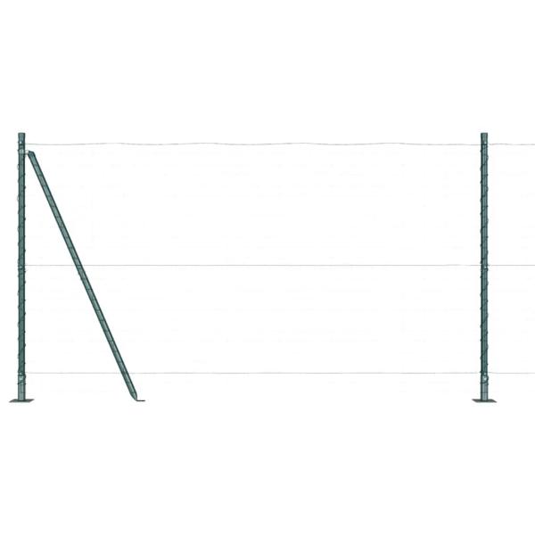 Zaunpfosten Set aus 52 Grün Beton, Stahl 3,2 x 3,2 x 68,5 cm