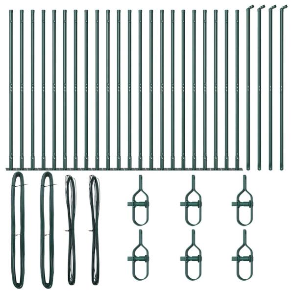 Zaunpfosten Set aus 52 Grün Beton, Stahl 3,2 x 3,2 x 68,5 cm