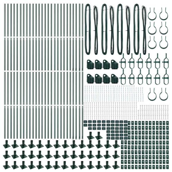 Zaunpfosten Set von 104 Grün Beton 3,2 x 3,2 x 78,5 cm