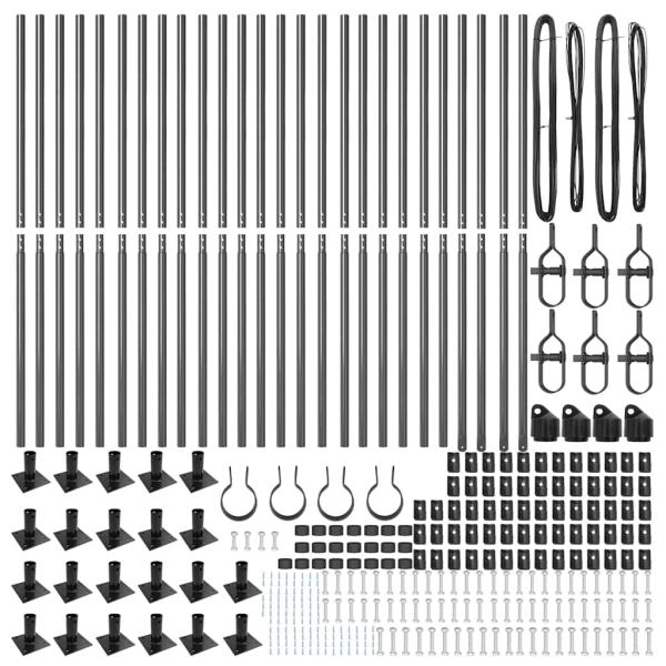 Zaunpfosten Set mit 52 Grau Beton 3,2 x 3,2 x 83,5 cm Langlebig