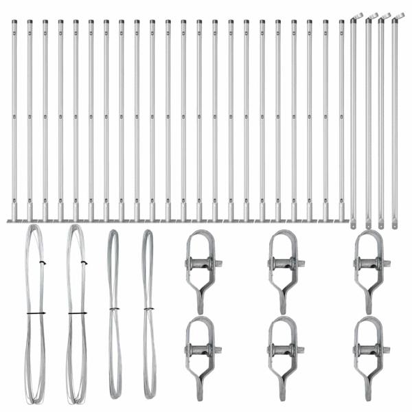 Zaunpfosten Set von 26 Verzinkter Stahl 3,2 x 3,2 x 70 cm Zaun