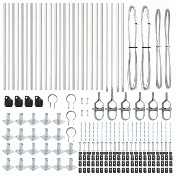 Zaunpfosten Set von 26 Verzinkter Stahl 3,2 x 3,2 x 70 cm Zaun