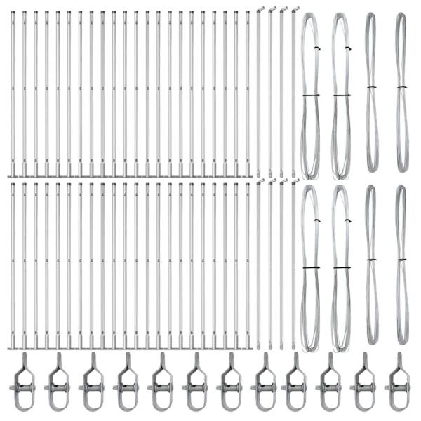 Zaunpfosten Set von 104 Verzinkter Stahl 3,2 x 3,2 x 88,5 cm