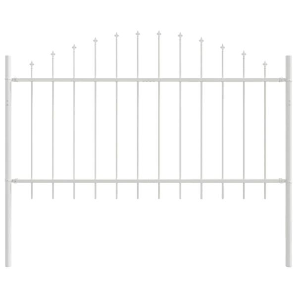 Gartenzaun mit Bogenoberteil Weiß 6,8x1 m aus Stahl