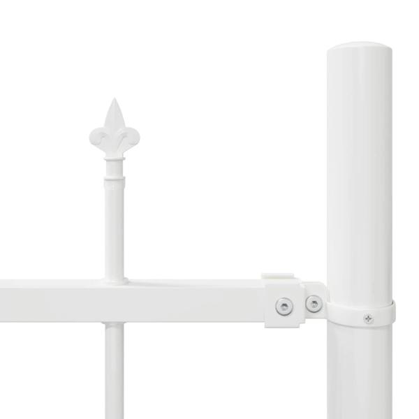 Gartenzaun mit gewölbtem Oberteil, weiß, 6,8x1,25 m, Stahl