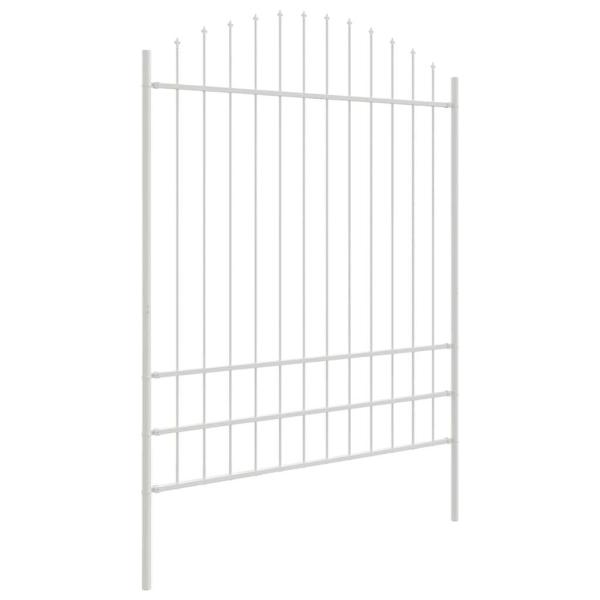 Gartenzaun mit Rundbogen Weiß 6,8x2 m Stahl