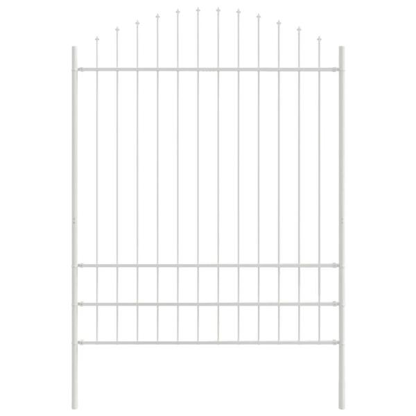 Gartenzaun mit Rundbogen Weiß 6,8x2 m Stahl