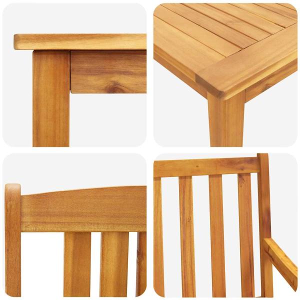 5-teiliges Garten-Esszimmer-Set aus solidem Akazienholz