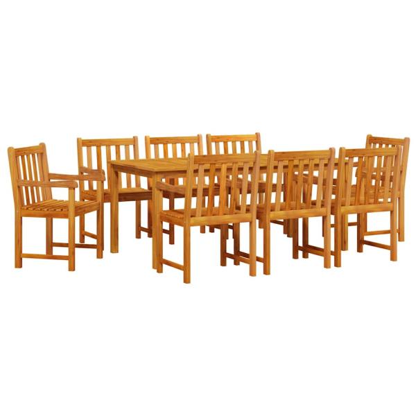 Garten Essgruppe 9 stk. Braun Massivholz Akazie