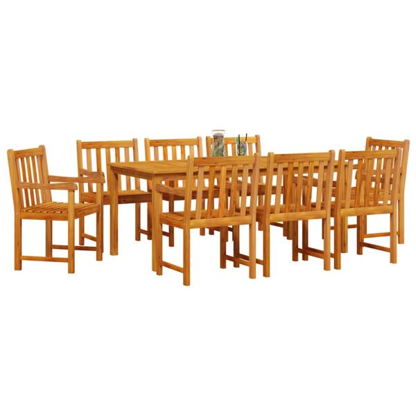 Garten Essgruppe 9 stk. Braun Massivholz Akazie
