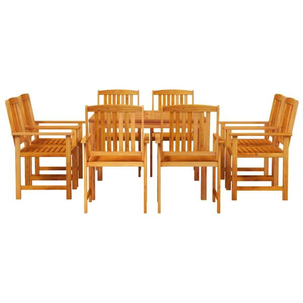 Garten Essgruppe 9 Stk. Braun Massivholz Akazie