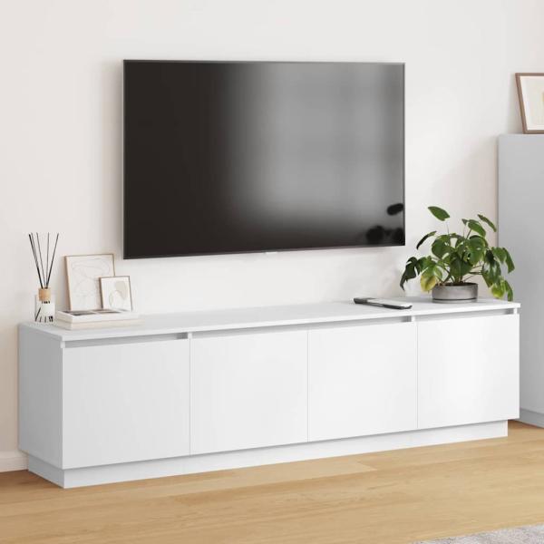 ARDEBO.de - TV-Schrank mit LED Weiß 180x38x49 cm Holzwerkstoff
