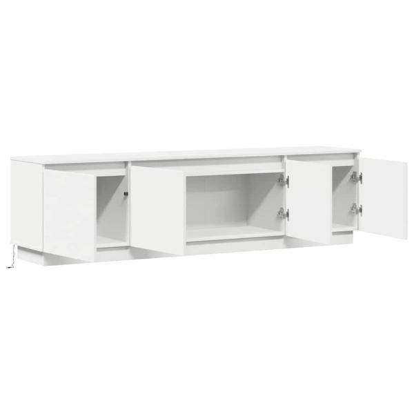 TV-Schrank mit LED Weiß 180x38x49 cm Holzwerkstoff