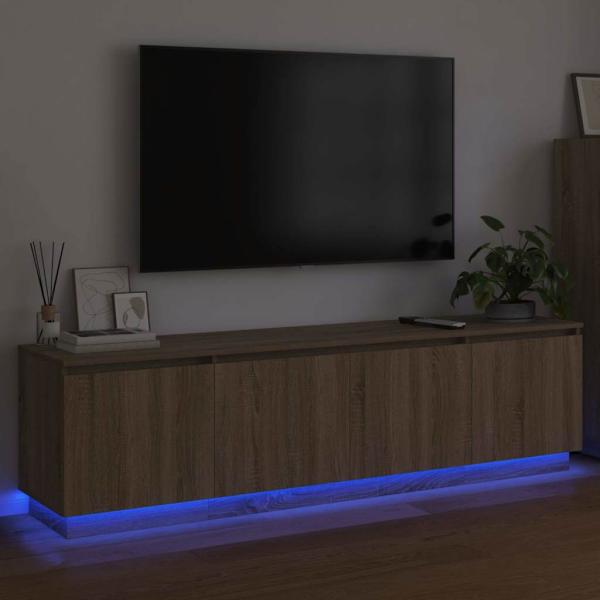 TV-Schrank mit LED Sonoma Eiche 180x38x49 cm Holzwerkstoff