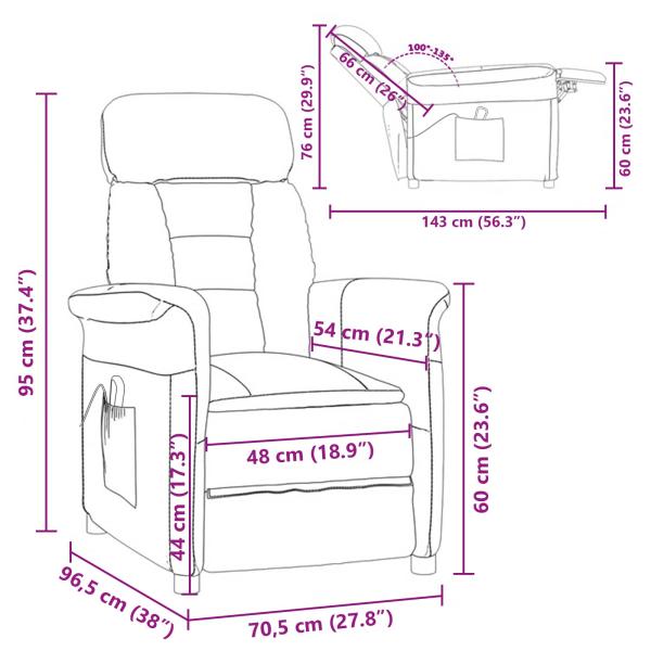 ARDEBO.de - Massagesessel Braun Mikrofasermaterial
