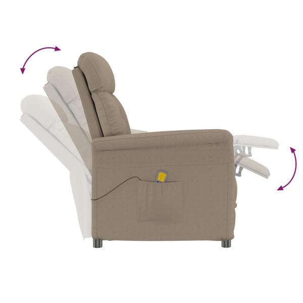 Massagesessel Taupe Mikrofaser