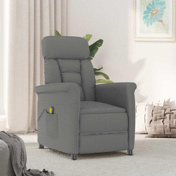 Massagesessel Dunkelgrau Mikrofaser