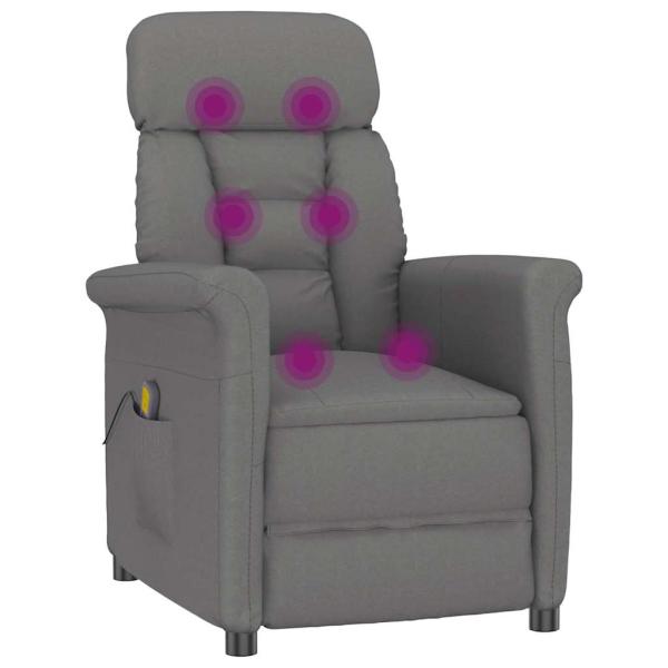 Massagesessel Dunkelgrau Mikrofaser