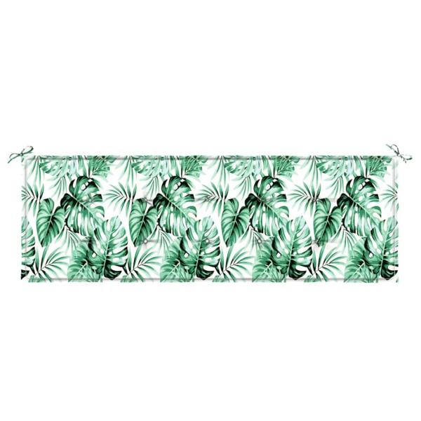 Gartenbankkissen mit Blattmuster 150x50x4 cm aus Oxford-Gewebe