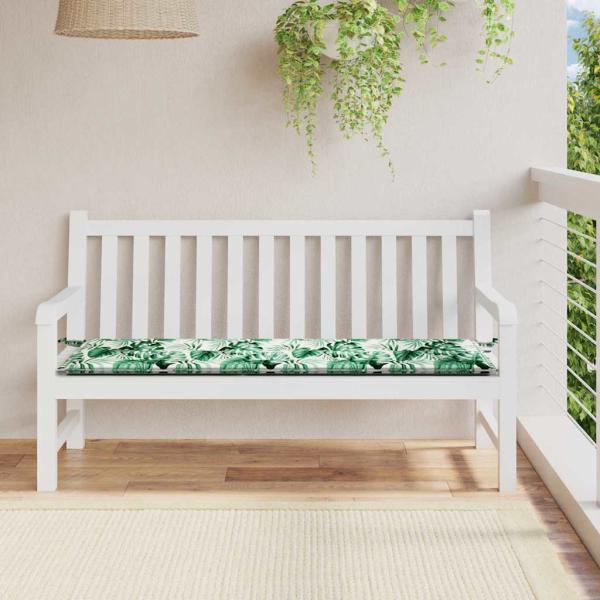 ARDEBO.de - Gartenbankkissen mit Blattmuster 200x50x4 cm aus Oxford-Gewebe