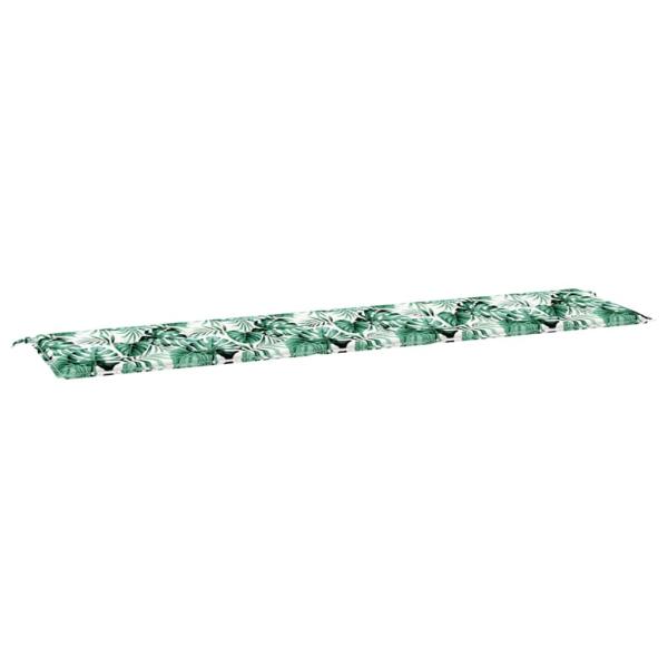 Gartenbankkissen mit Blattmuster 200x50x4 cm aus Oxford-Gewebe