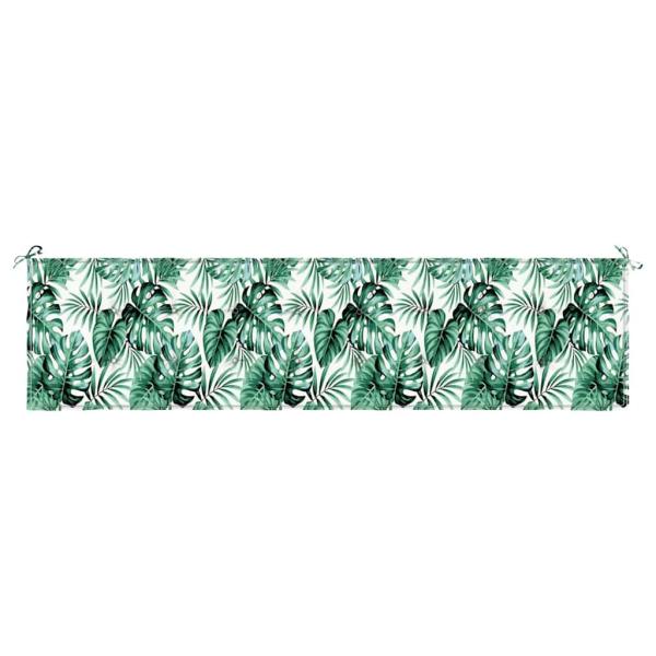 Gartenbankkissen mit Blattmuster 200x50x4 cm aus Oxford-Gewebe