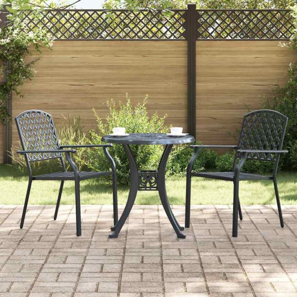 ARDEBO.de - Gartenstühle 2 Stück Stapelbar Anthrazit Stahl