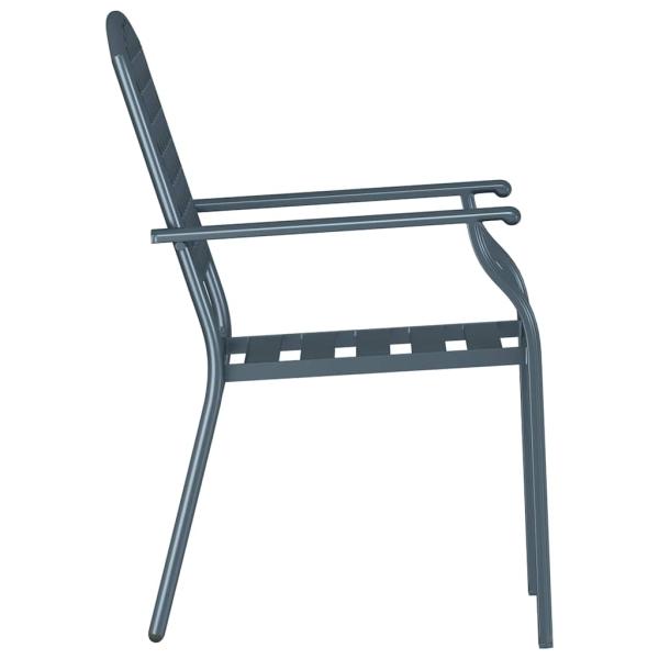 Gartenstühle 4er Set Stapelbar Anthrazit Stahl
