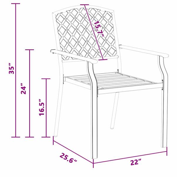 Gartenstühle 4er Set Stapelbar Anthrazit Stahl